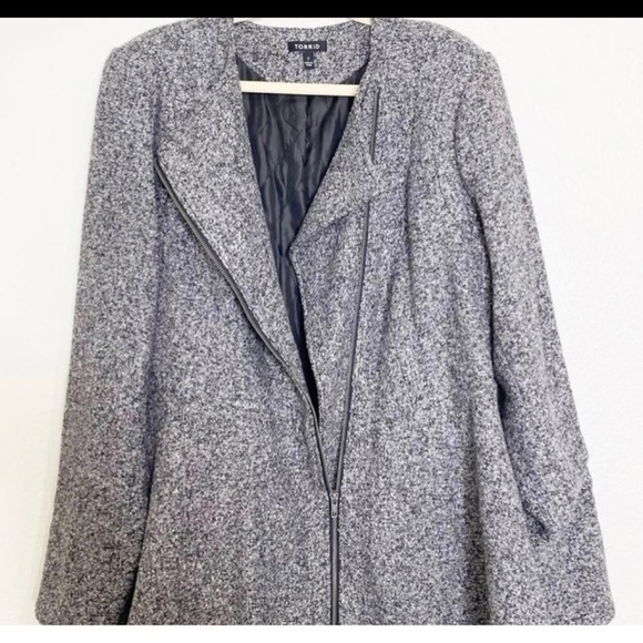 NEW torrid zip up gray blazer sz plus 0 - Picture 3 of 6